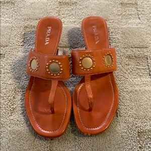 Prada Orange thong sandal